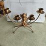 Cherub candle holder vintage golden metal Image 8