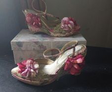 Belen Donate floral wedge shoes (free postage)