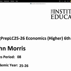 Institute of education h1 Economics notes
