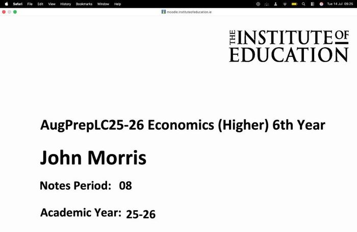 Institute of education h1 Economics notes