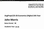 Institute of education h1 Economics notes