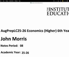 Institute of education h1 Economics notes