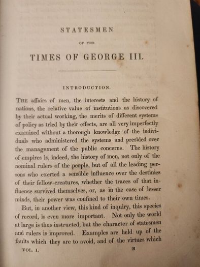 Historical Sketches Of Statesmen Who Flourished In The Time Of George 111. By Henry Lord Brougham. 1839 First Edition  Hardback In Fair Condition.