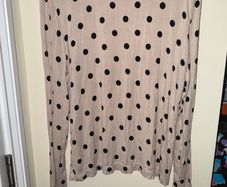 H&M Light Beige with Black Spots Modal Polo-Neck Top