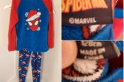 Super cosy Marvel Spider Man Christmas pyjama set in soft fleece, size 7 to 8 years / 128cm.
