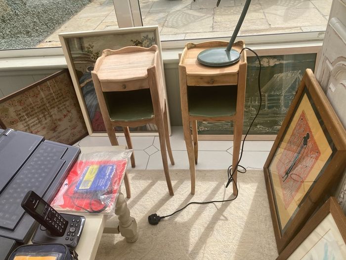 Pair of French antique bedside lockers