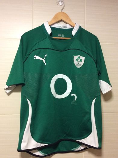 Ireland Rugby Jersey. Season 2009-2011. Official Puma Mens Home Jersey. Authentic Original From 2009. Not A Modern Day Remake.