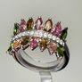 Sterling silver 925 ring with natural Multi-Tourmaline and Natural Zircon.With certificate Image 2