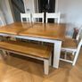 Large extendable 8 seater table with 5 chairs and a bench Image 5