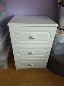 white bedside locker