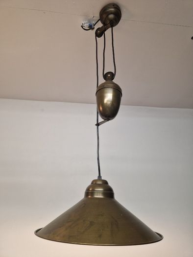 1890/ 1900 Antique French adjustable copper pendant light