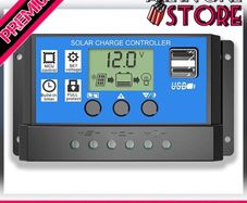 Solar Charge Controller, Topcloud 30A Solar Panel Controller 12V/24V PWM Auto Parameter Adjustable LCD Display Solar Panel Battery Regulator with Dual USB Port (FREE POSTAGE)