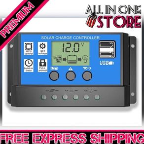 Solar Charge Controller, Topcloud 30A Solar Panel Controller 12V/24V PWM Auto Parameter Adjustable LCD Display Solar Panel Battery Regulator with Dual USB Port (FREE POSTAGE)