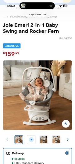 Baby Swing Joie Emeri 2-in-1 Baby Swing and Rocker