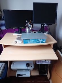 COMPUTER DESK, on casters, with pull-out keyboard shelf. - STILL AVAILABLE 28/06/2026