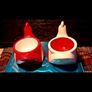 Pair Of Red And White Chicken Egg Holders. Collection Or Buyer Pays Post. Image 4