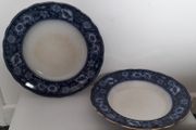DISH &amp; PLATE - Flow Blue - c.pre 1861