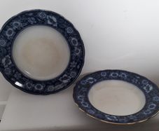DISH & PLATE - Flow Blue - c.pre 1861