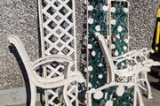 cast iron white benches