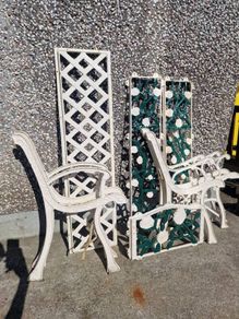 cast iron white benches