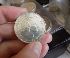 Netherlands 1966, 2/1/2 Gulden Silver coin.72% Silver.