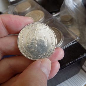 Netherlands 1966, 2/1/2 Gulden Silver coin.72% Silver.