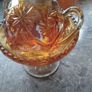A Beautiful 2piece Carnival Glass Milk Jug And Sugar Bowl Image 4