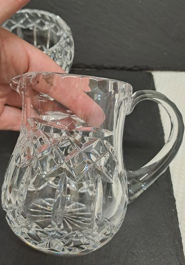Crystal milk jug and sugar bowl