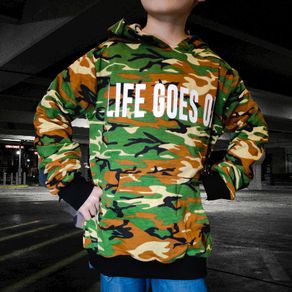 children's hoodie/ jumper green army