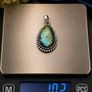 Vintage 925 Sterling Silver Labradorite Pendant Image 10