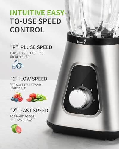 1200W Blender Smoothie Maker 2 in 1 Smoothie Blender with 1.5L Glass Jug & 650ML Travel Cup, 3 Speed Jug Blender, Professional Blenders for Smoothies, Shakes, Frozen Drinks, Ice, Sauces, Silver