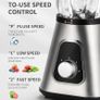 1200W Blender Smoothie Maker 2 in 1 Smoothie Blender with 1.5L Glass Jug & 650ML Travel Cup, 3 Speed Jug Blender, Professional Blenders for Smoothies, Shakes, Frozen Drinks, Ice, Sauces, Silver Image 5