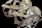 Vintage Silverplated Gun Carriage Wine Cart