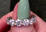 Platinum plated sterling silver Eternity Ring with 7.5ct of Moissanite