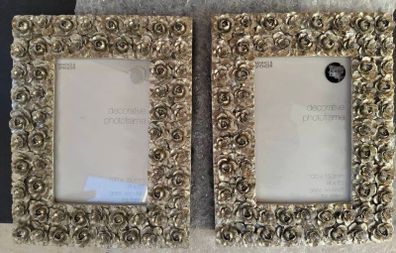 Picture Frames, Floral Resin (pair) 4x6