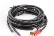 2m Speaker Wire RCA Male Plug Jack Connector to Bare Wire Open End Pigtail RCA Cable for CD DVD player, amplifier, Receivers Repair