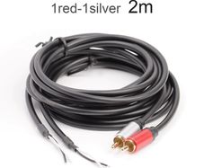 2m Speaker Wire RCA Male Plug Jack Connector to Bare Wire Open End Pigtail RCA Cable for CD DVD player, amplifier, Receivers Repair