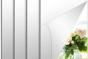 4 Pack Self Adhesive Mirror 15x10cm Adhesive Mirror Tiles 2MM Thick Acrylic Stick On Wall Mirrors Sheets Removable Mirror Stickers for Home Decoration MULTIPLE SIZES, SEE DESCRIPTION (FREE POSTAGE)