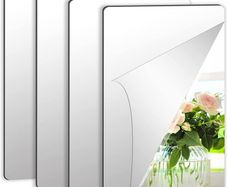 4 Pack Self Adhesive Mirror 15x10cm Adhesive Mirror Tiles 2MM Thick Acrylic Stick On Wall Mirrors Sheets Removable Mirror Stickers for Home Decoration MULTIPLE SIZES, SEE DESCRIPTION (FREE POSTAGE)