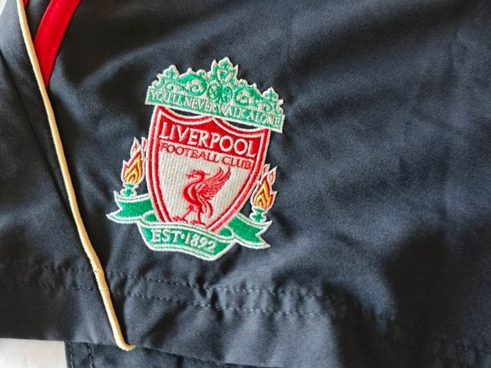 Liverpool FC Shorts 2009/10 Adidas Training Woven - Charcoal Grey Red - Size S - LFC