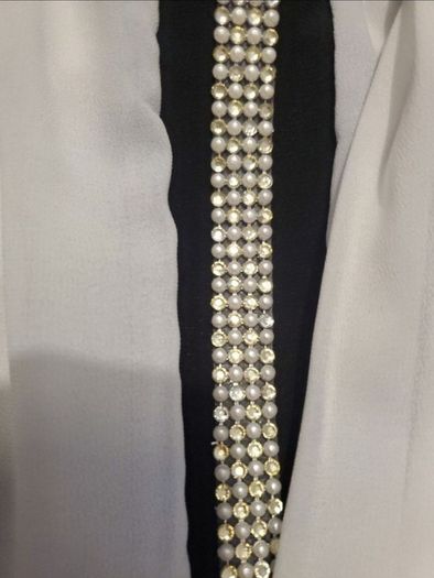 Italian Brand Artigli Black & White Embellished Top