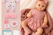 Realistic Reborn Baby Dolls with Two Outfits - 18 Inch Lifelike Weighted Newborn Baby Doll, Vinyl Limbs &amp; Soft Cloth Cuddly Body, Hand-Painted Skin, Gift for Kids Girls, Therapy Doll for Elderly