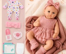 Realistic Reborn Baby Dolls with Two Outfits - 18 Inch Lifelike Weighted Newborn Baby Doll, Vinyl Limbs & Soft Cloth Cuddly Body, Hand-Painted Skin, Gift for Kids Girls, Therapy Doll for Elderly