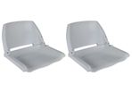 Boat Seats 2 pcs Foldable Backrest No Pillow Grey 41x51x48 cm