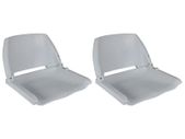 Boat Seats 2 pcs Foldable Backrest No Pillow Grey 41x51x48 cm