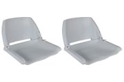 Boat Seats 2 pcs Foldable Backrest No Pillow Grey 41x51x48 cm