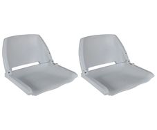 Boat Seats 2 pcs Foldable Backrest No Pillow Grey 41x51x48 cm