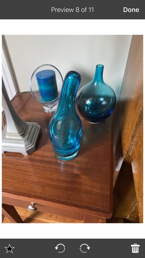 W J Sampson Pillar Lamp with silk shade , IKEA Salong Vase designed by Johanna Jelinek or another Free Item