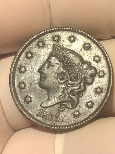 1835 Large one cent Coronet