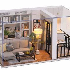 DIY Dollhouse Miniature Kit with Furniture, 3D Wooden Miniature House with Dust Cover and Music Movement, Miniature Dolls House kit (FREE POSTAGE)